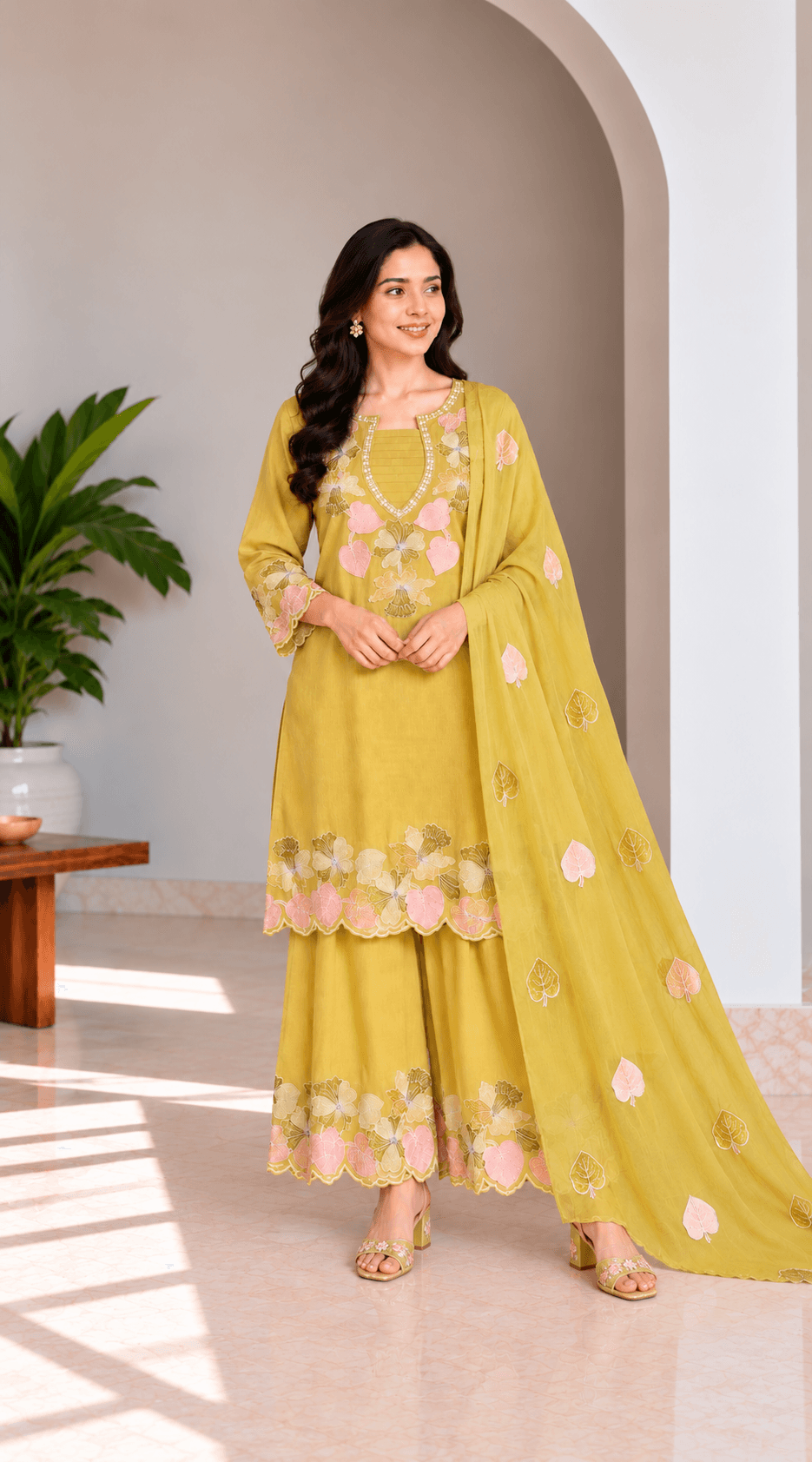 Soft Vertical Suit Set with Dupatta